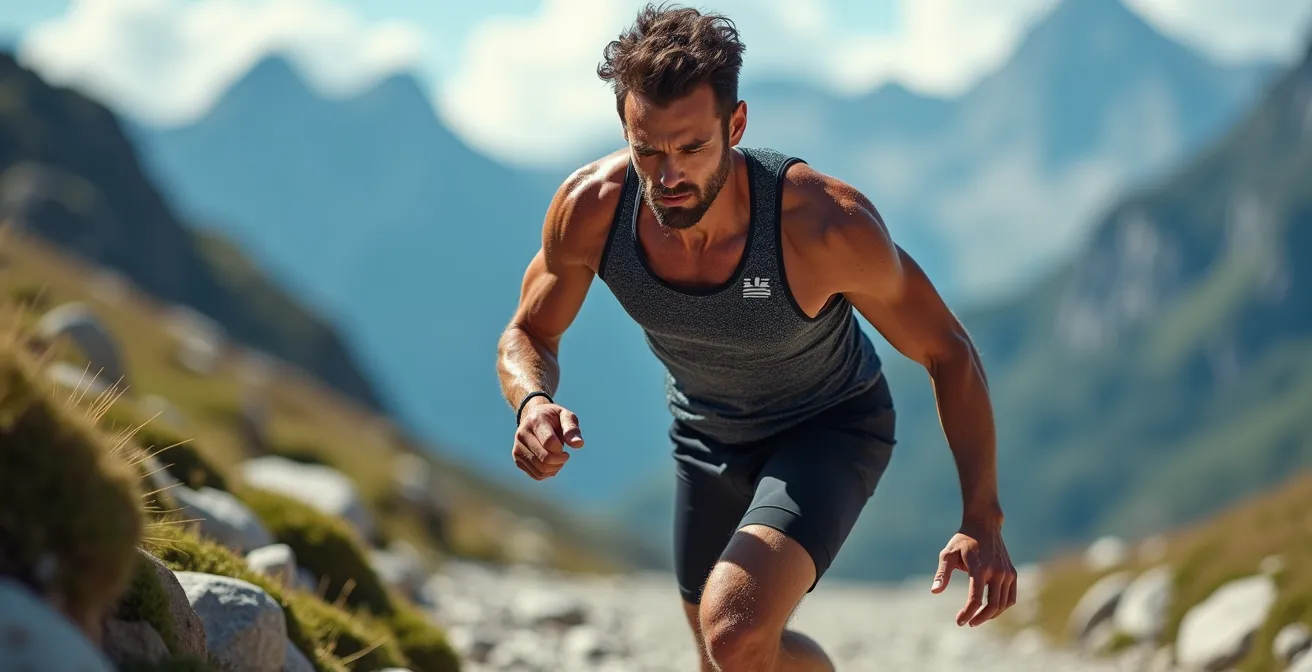 Dettaglio microscopico di fibre tessili sportive con gocce d'acqua che evidenziano le proprietà tecniche