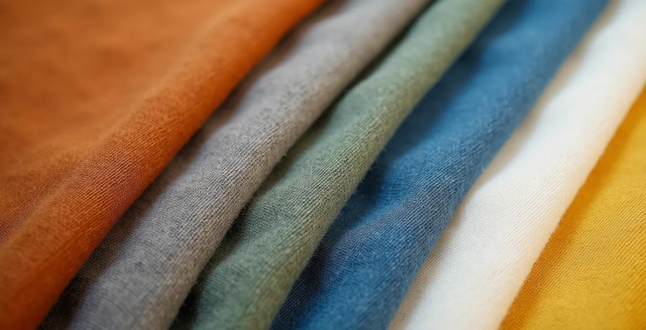 Campioni di tessuti in tonalità ispirate ai paesaggi italiani